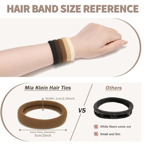 Black Hair Ties Extra Thick 100 Count Seamless Ponytail Holders for Women main image 7
